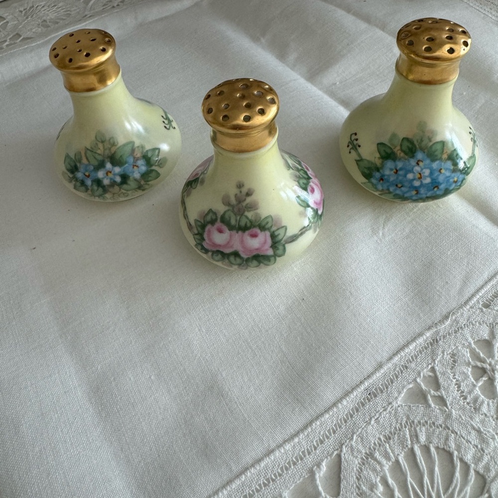 Vintage Floral Ceramic Salt and Pepper Shakers